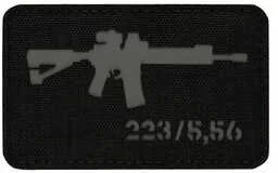 Naszywka M-Tac AR-15 223/5,56 Laser Cut - Black/Grey (51111211) - Odzież taktyczna i umundurowanie - miniaturka - grafika 1