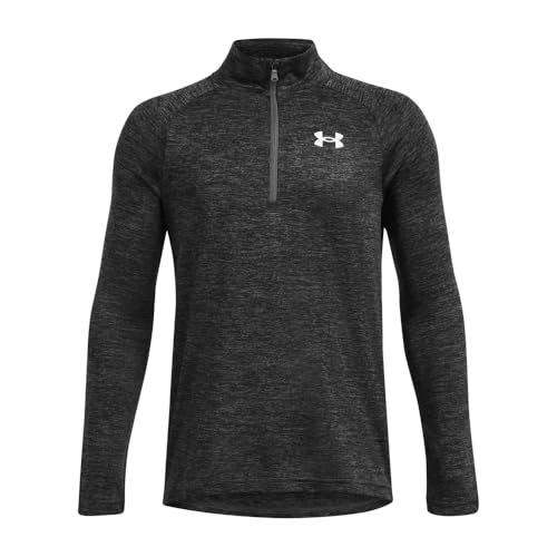 Under Armour Chłopięca koszulka do biegania z zamkiem błyskawicznym Ua Tech 2.0 1/2, lekka, z zamkiem do połowy, odprowadzająca pot i szybkoschnąca bluzka na siłownię, YLG