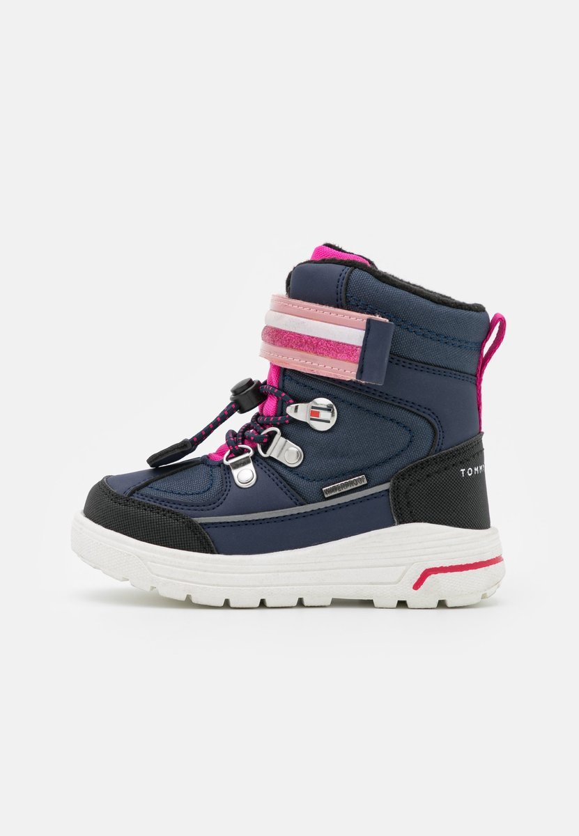 TOMMY HILFIGER ŚNIEGOWCE DZIECIĘCE GRANATOWE NA RZEPY 30 14CA