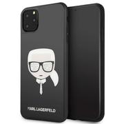 Etui i futerały do telefonów - Karl Lagerfeld Double Layers Glitter Head Etui iPhone 11 Pro Max Black - miniaturka - grafika 1
