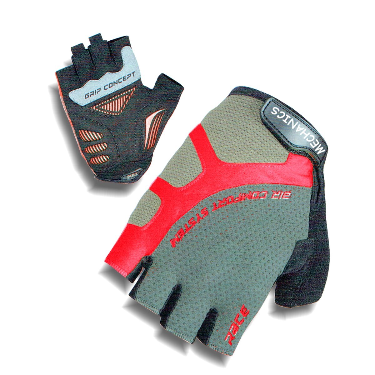 Rękawiczki rowerowe VELO Mechanics rozm.XS czerwone