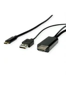 Kable - ROLINE Typu C - kabel HDMI + USB A, M / M, 1 m - miniaturka - grafika 1