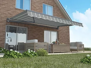 Markiza Tarasowa Classic 450X300, Grey/White - Focus Garden - Markizy - miniaturka - grafika 1