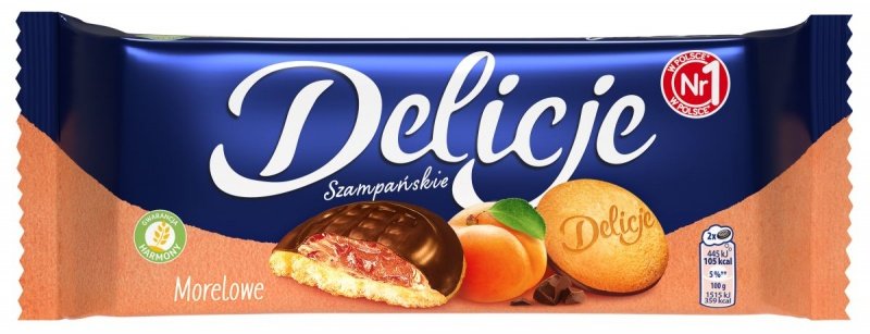 Ciastka Delicje Szampańskie 147g morelowe 24szt