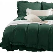 Pościel - Pościel Ruffy 200x220 butelkowa z falbanką - miniaturka - grafika 1