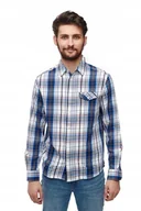 Koszule męskie - WRANGLER LS 1PKT FLAP SHIRT BLUE W5A4B3X05 M - miniaturka - grafika 1