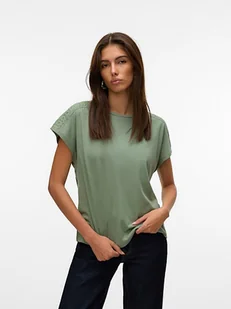 Vero Moda Koszulka w kolorze zielonym - Koszulki i topy damskie - miniaturka - grafika 1