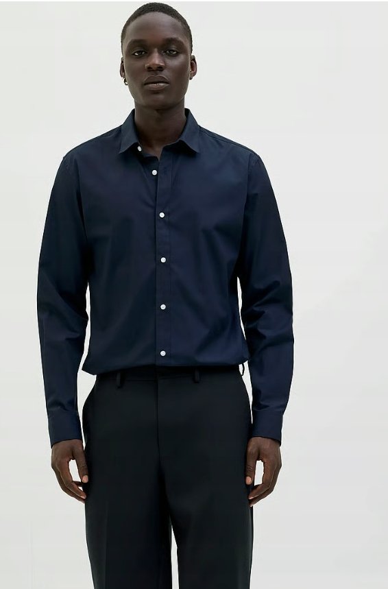 JACK&JONES GRANATOWA KOSZULA ELEGANCKA Z DŁUGIM RĘKAWEM 6XL 7AA