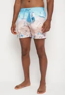 Kąpielówki męskie - Beżowe Kąpielówki ze Wzorem Palm Lillemea - miniaturka - grafika 1