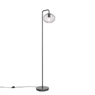 Lampy stojące - QAZQA Designerska lampa podłogowa czarna 23 cm - Margarita - miniaturka - grafika 1