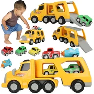 Zabawki zdalnie sterowane - CIĘŻARÓWKA LAWETA Z Samochodami Światło Dźwięk U628 - miniaturka - grafika 1