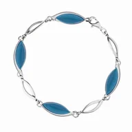 Bransoletki - Srebrna bransoletka z niebieskimi kamieniami - Turkus pr925 - miniaturka - grafika 1