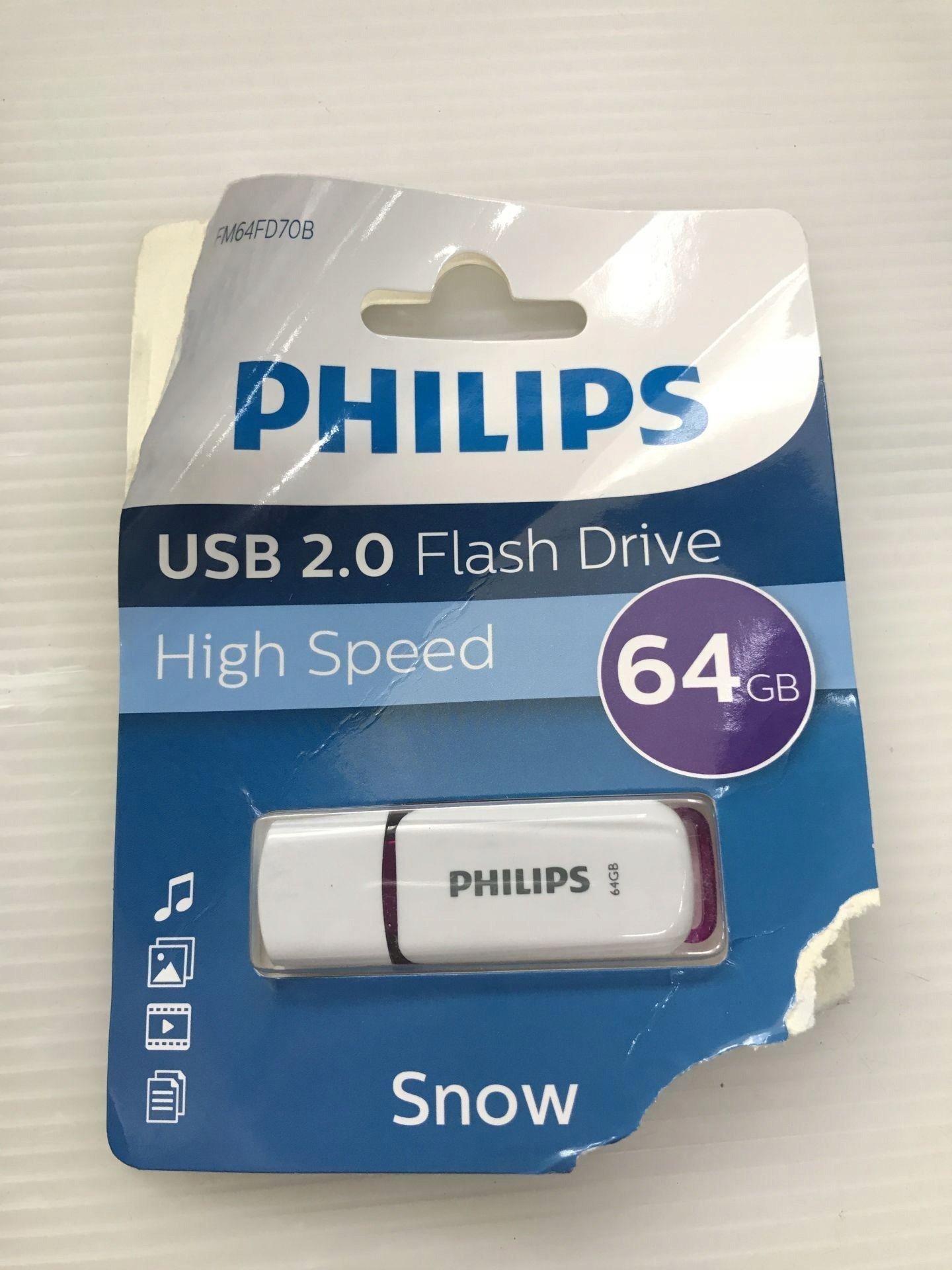 Pendrive Philips Philips USB 2.0 2-Pack 64GB Snow Edition Magic Purple FM64FD70D/00