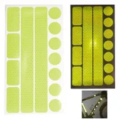 Zabezpieczenia dla dzieci - Naklejki odblaskowe ostrzegawcze na rower kask wózek żółte zestaw 13szt - miniaturka - grafika 1