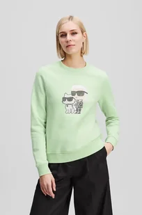 Karl Lagerfeld bluza damska kolor zielony z aplikacją A1W20081 - Bluzy damskie - miniaturka - grafika 1