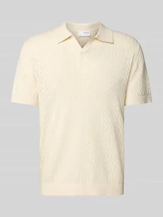 Koszulka polo o kroju regular fit z efektem szydełkowym model ‘LINO’ - Koszulki męskie - miniaturka - grafika 1