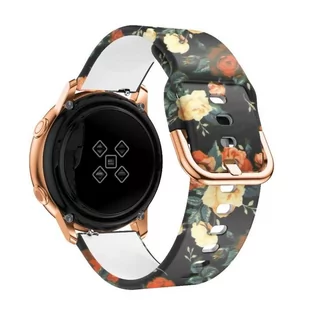 Opaska Pasek Bransoleta Gearband Garmin Garmin Venu 2S / Vivoactive 4S 18Mm Kwiaty Czerwone - Akcesoria do smartwatchy - miniaturka - grafika 1