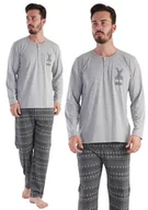 Piżamy damskie - Piżama Męska bawełna z długim rękawem Vienetta XL - miniaturka - grafika 1