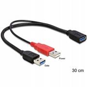 Kable komputerowe i do monitorów - Delock Kabel USB 83176 USB 3.0 USB 3.0 0,30m kolor czarny - miniaturka - grafika 1