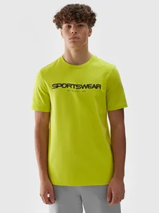 Męski t-shirt z nadrukiem 4F 4FWAW24TTSHM1586 - zielony - Koszulki sportowe męskie - miniaturka - grafika 1