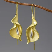 Kolczyki - Kolczyki Złote - KOLCZYKI KWIAT KALIA - miniaturka - grafika 1