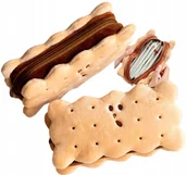 Piórniki - Piórnik szkolny kosmetyczka pluszowa ciastko plusz - miniaturka - grafika 1