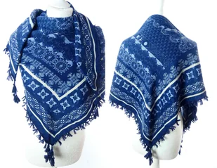 DAMSKA WZORZYSTA CHUSTA APASZKA ETNO Z FRĘDZLAMI - Apaszki i szaliki damskie - miniaturka - grafika 1