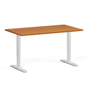 Biurka - Stół z regulacją wysokości, 1 silnik, 745 - 1235 mm, blat 1400 x 800 mm, podstawa biała, czereśnia - miniaturka - grafika 1