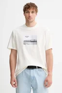 Koszulki męskie - Dickies t-shirt bawełniany męski kolor beżowy z nadrukiem DK0A87YM - miniaturka - grafika 1