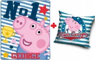 Koce i narzuty dla dzieci - Kocyk Koc Polarowy + Poduszka Peppa George - miniaturka - grafika 1