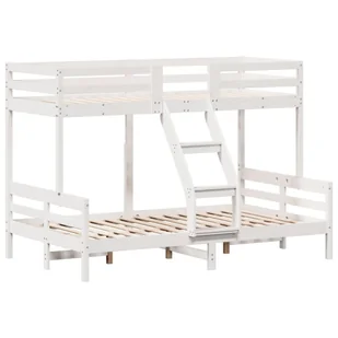 Łóżko piętrowe, 80x200/120x200 cm, białe, lite drewno sosnowe Lumarko! - Łóżka dla dzieci i młodzieży - miniaturka - grafika 3