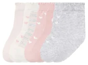 Skarpetki dla dzieci - lupilu® Skarpetki dziewczęce z bawełną organiczną, 7 par (19/22, Wzór serca/ biały/ różowy/ szary) - miniaturka - grafika 1