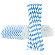 Słomki do napojów - GSG24 Słomki papierowe BIO ekologiczne PAPER STRAWS 6/205mm biało-niebieskie 500szt - miniaturka - grafika 1