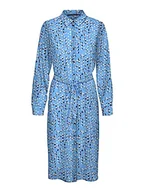 Sukienki - VERO MODA Vmnya Catch Ls Calf Shirt Dress WVN sukienka damska, Little Boy Blue/Aop: nuna, L - miniaturka - grafika 1