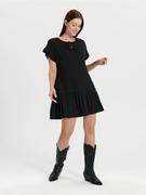 Sukienki - Sinsay - Sukienka mini z falbanami - czarny - miniaturka - grafika 1