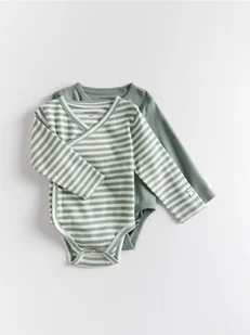 Reserved - Bawełniane body 2 pack - zielony - Komplety dla niemowląt - miniaturka - grafika 1