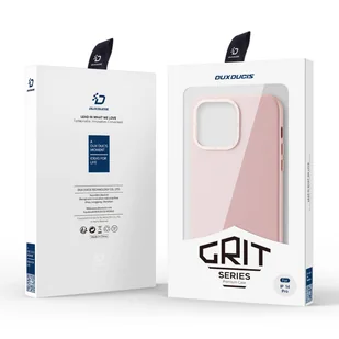Dux Ducis Grit skórzane etui do iPhone 14 Pro elegancki pokrowiec ze sztucznej skóry (kompatybilne z MagSafe) różowy - Etui i futerały do telefonów - miniaturka - grafika 5
