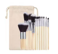 Pędzle do makijażu - Pędzle do Makijażu Bambusowe Zestaw 11 Sztuk Etui - miniaturka - grafika 1