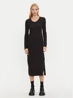 Sukienki - Calvin Klein Jeans Sukienka dzianinowa J20J224165 Czarny Slim Fit - miniaturka - grafika 1