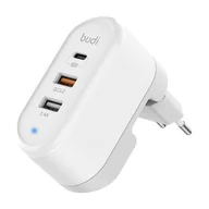 Ładowarki do telefonów - Ładowarka Budi TYPE C + USB 2.4A 5V - miniaturka - grafika 1