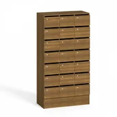 Szafy biurowe - B2B Partner Szafa schowkowa/pocztowa, 21 skrytek, orzech postovni21ořech - miniaturka - grafika 1