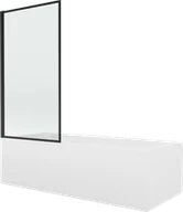 Wanny - Mexen Vega wanna prostokątna 160 x 70 cm z obudową i parawanem 1-skrzydłowym 80 cm, czarny wzór fix - 550116070X9308007070 - miniaturka - grafika 1