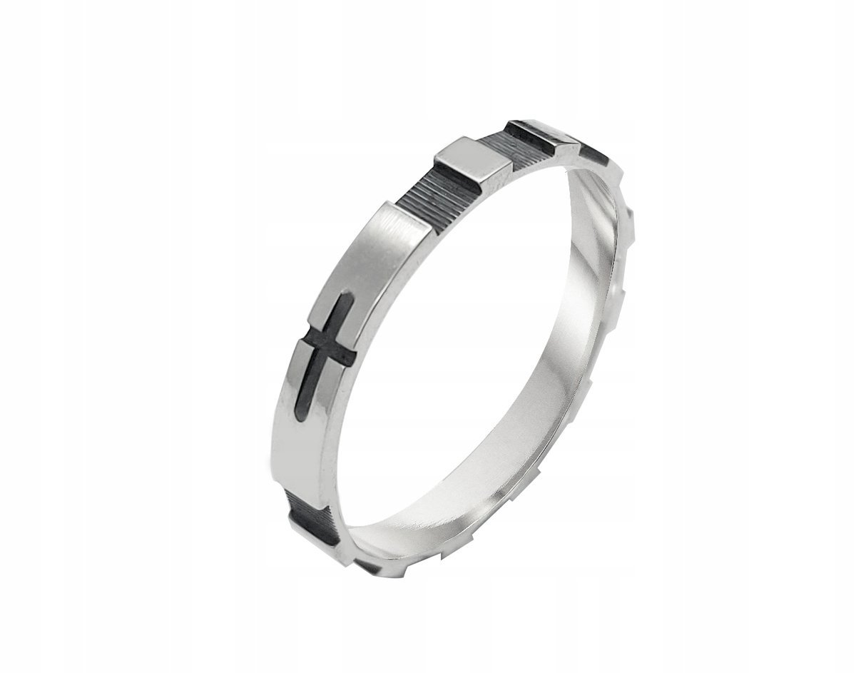 Różaniec obrączka próby 925 szer.3mm +GRAWER M01