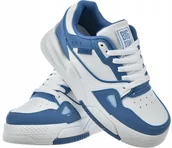 Sneakersy damskie - Big Star Sneakersy Damskie NN274670 Niebiesko-Białe - Modne i Wygodne Buty - miniaturka - grafika 1