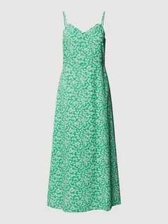 Sukienki - Sukienka midi z wiskozy z kwiatowym wzorem na całej powierzchni - grafika 1