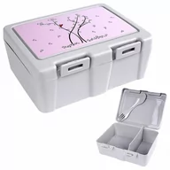 Lunch boxy - Pojemnik śniadaniowy z przegrodą na śniadanie sałatkę lunchbox sztućce śniadaniówka serce 1 l kod: O-154038 - miniaturka - grafika 1