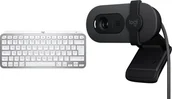 Klawiatury - Logitech MX Keys Mini for Mac Pale Grey 920-010526 + Brio 100 960-001585 - miniaturka - grafika 1