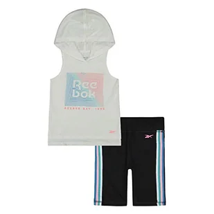 Reebok Lit Hood Top i krótkie spodnie, dziewczęce, biały (White), 5 lat - Koszulki i topy damskie - miniaturka - grafika 1