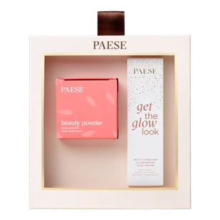 Paese Zestaw prezentowy: Get The Glow Look Krem + Sypki puder jęczmienny - Zestawy kosmetyków damskich - miniaturka - grafika 1
