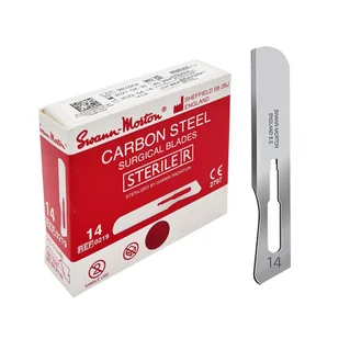 Ostrze chirurgiczne 14 sterylne 100szt stal węglowa Swann-Morton - Meble i wyposażenie gabinetów medycznych - miniaturka - grafika 1